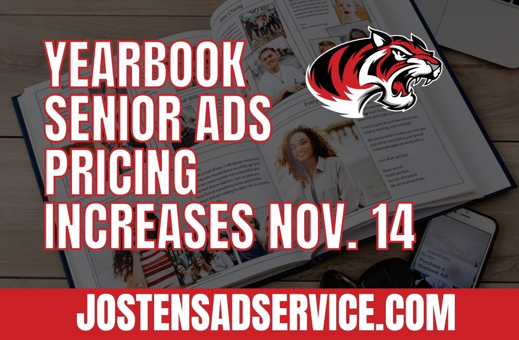  Yearbook Senior Ad pricing increases Nov. 14